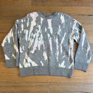 Rails Gray/Pink/Cream Patterned Sweater